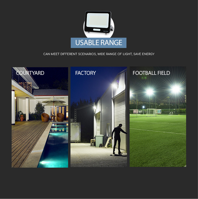 Outdoor Whosale Price 20w 30w 50w 100w 150w 200w 300w Floodlight IP67 Aluminum Housing AC220-240v Flood LED Lighting