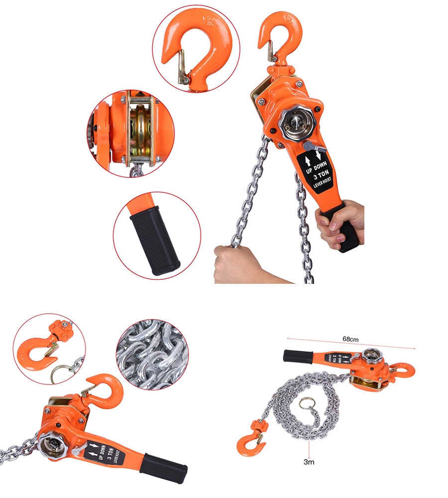 Steel Lifting Forged Hook 2 Ton G80 Chain Pulley Hoist