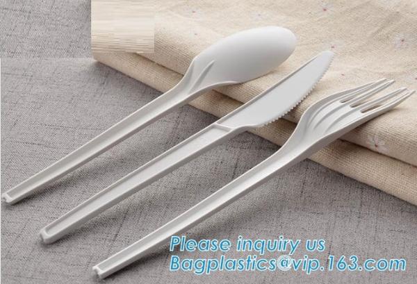 PLA cutlery |knife|fork|spoon,EN13432 certificate PLA Cutlery fork,Disposable