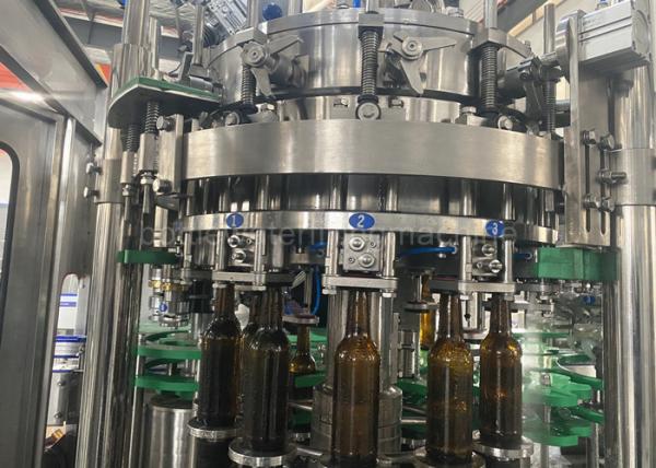 250ml Glass Bottle Beer Filling Capping Machine , Gas Cold Drink Bottle Filling