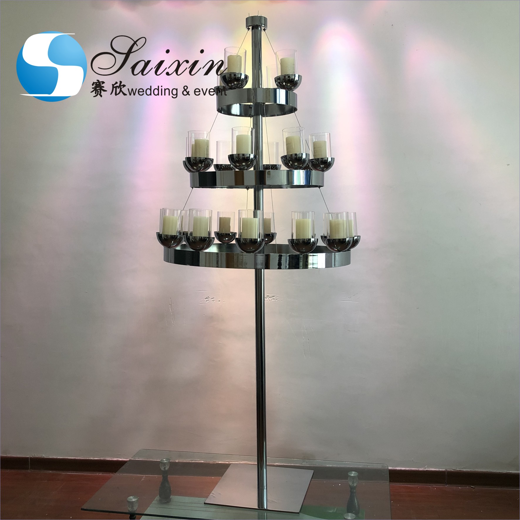ZT-026 wedding accessories decoration set single crystal pillar candle holders