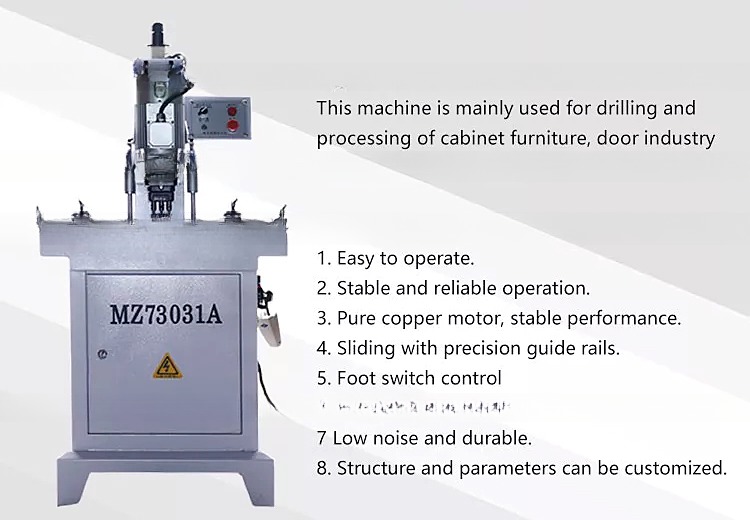 Door Lock Hole Cabinet Hinge Drilling Boring Machine For Wood Furniture