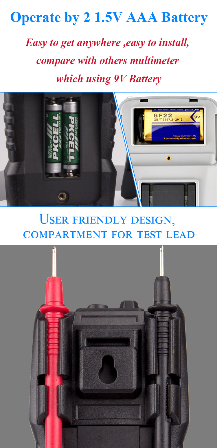 Capacitance LCD Display Pocket Standard Price Voltage Digital Multimeter Manual Frequency Meter Tester Voltmet