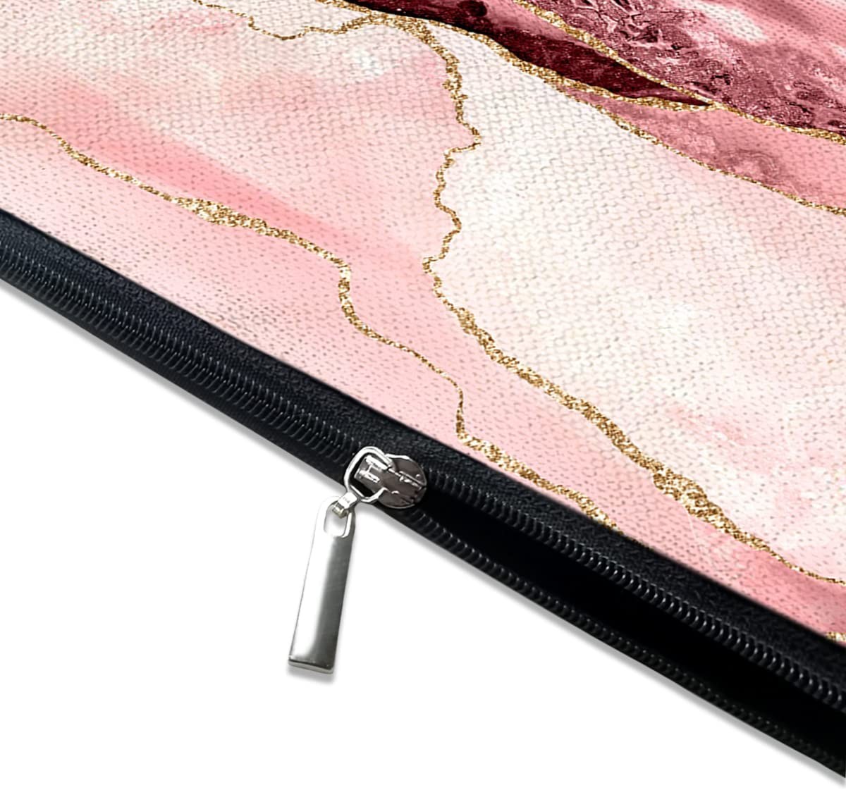 Cute Makeup Bag Canvas Waterproof Funny Cosmetic Bags for Women Zipper Travel Toiletry Pouch-Pink Marble Makeu