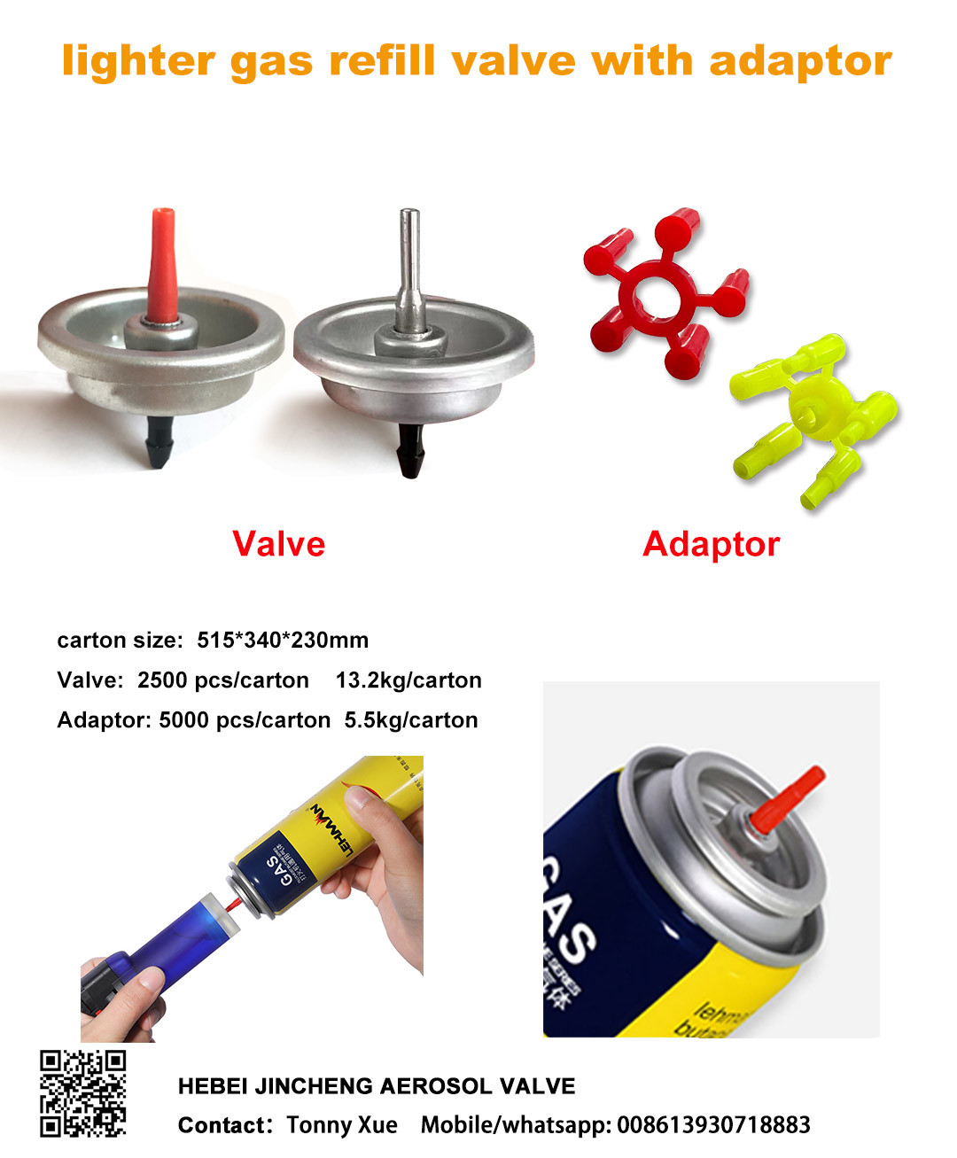 Professional Refined Butane Gas Lighter Refill Valve Tinplate Anti Leakage