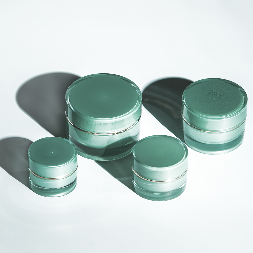 Luxury Acrylic Skincare Double Wall Face Cream Empty Plastic Jars With Lids