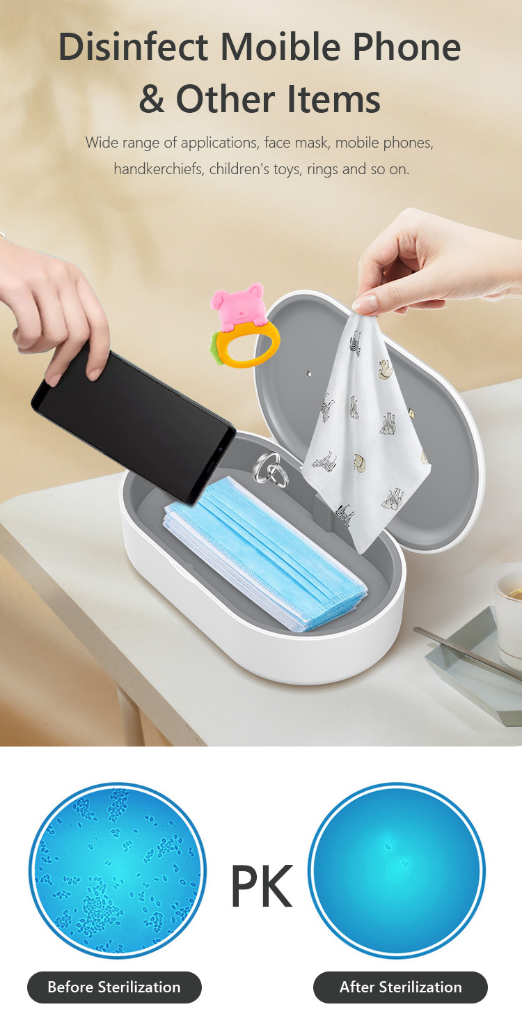 3 In 1 5V 2A 7.5W EPA UV Cell Phone Sanitizer Box
