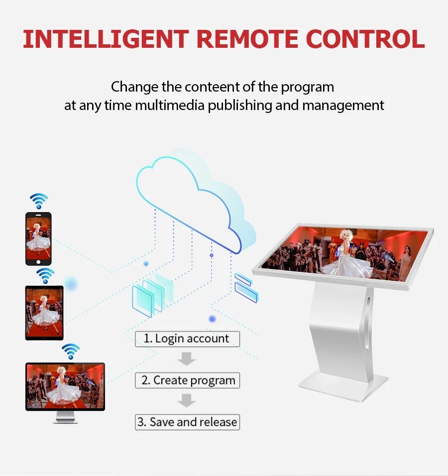 Exhibition Hall Interactive Self Service Kiosk 21.5 32 43 55'' Android Windows