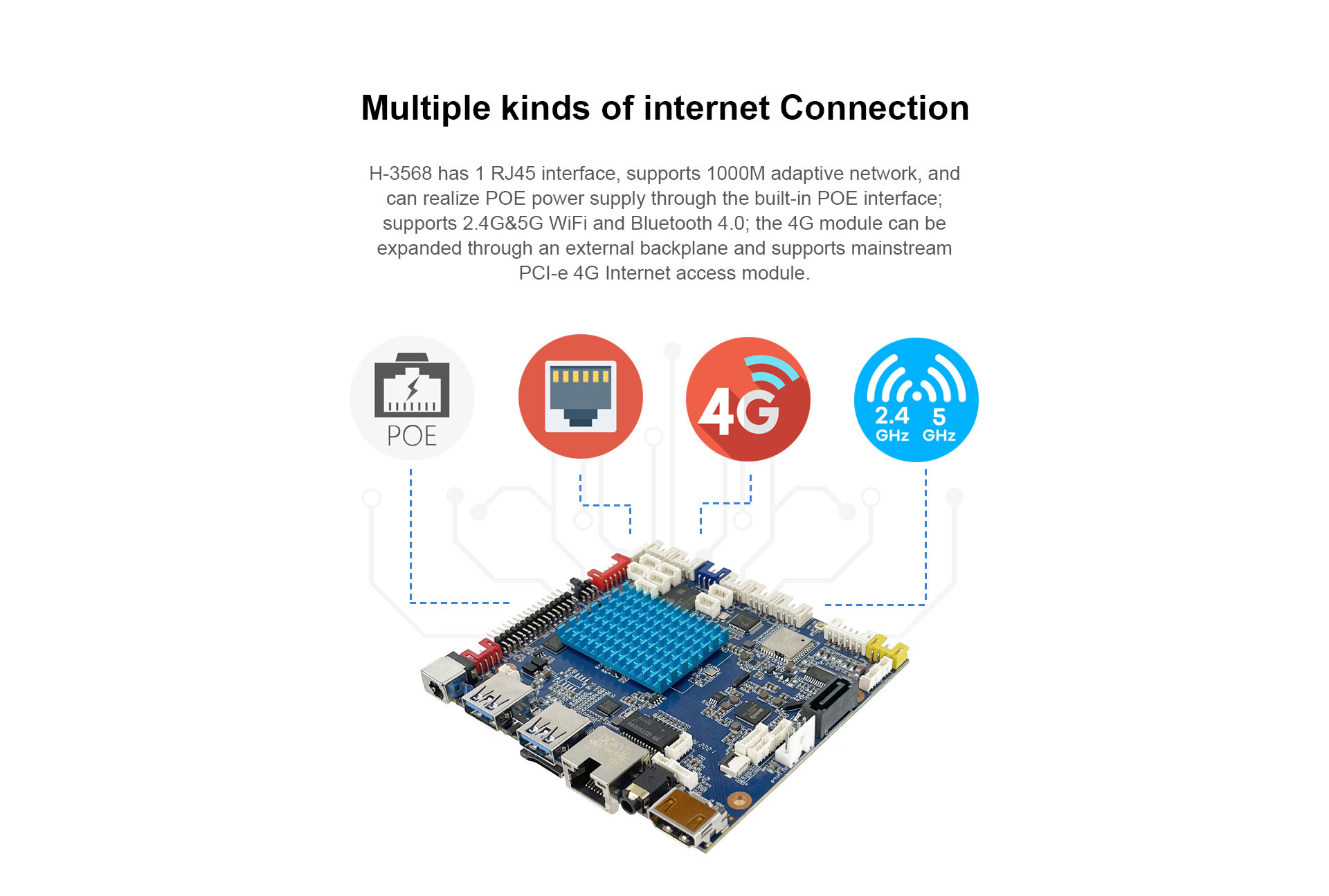 H-3568 Smart HMI Motherboard Mali-G52 2EE Support 1Tops computing power