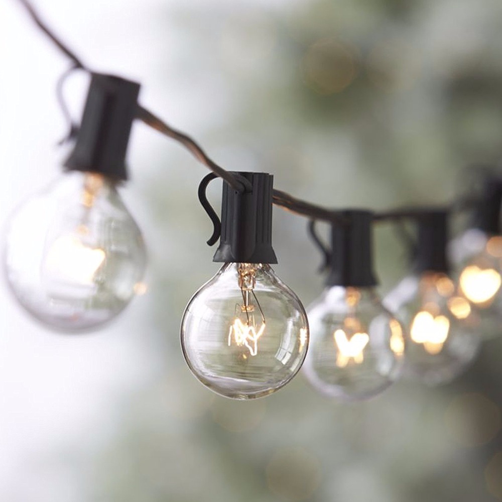 50FT 30FT fairy string Light ST38 Globe Party Garland String Light Warm White 50 Clear Vintage Bulbs Decorative Outdoor Backyard