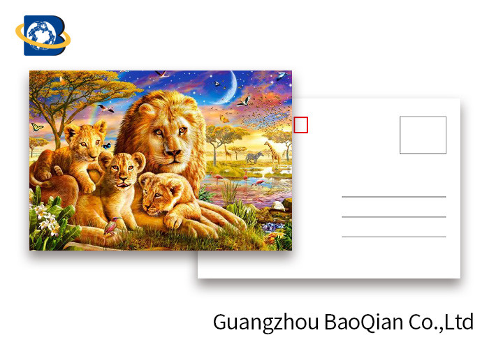 Lion Pattern 3D Lenticular Postcards 3D Souvenir For Tourist Promotion Gift