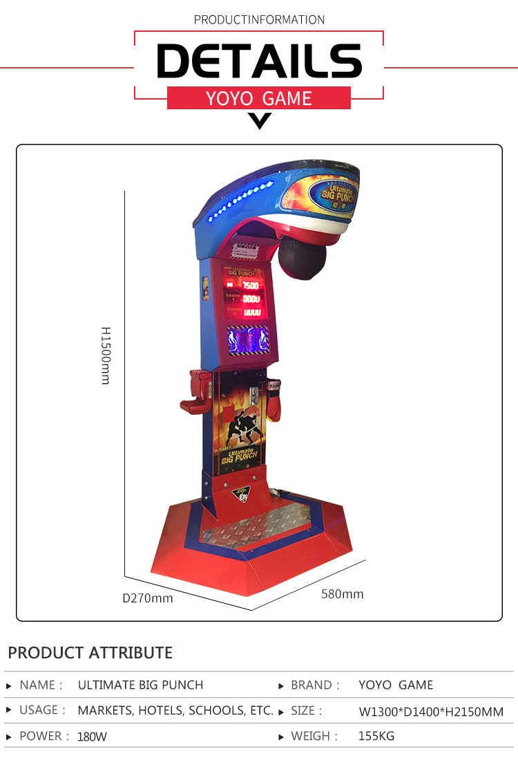 Hot Sale Ultimate Big Punch Boxing Arcade Machine Made In China