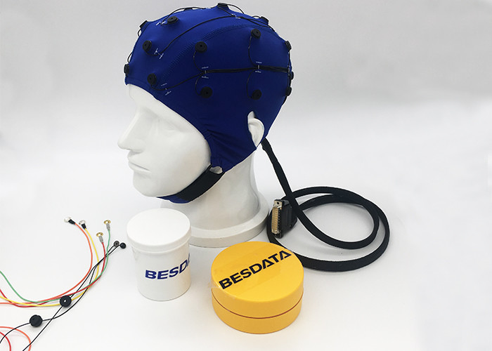 Customized 32 64 Channel EEG Sensor Cap , Biofeedback Electro Caps N01020002