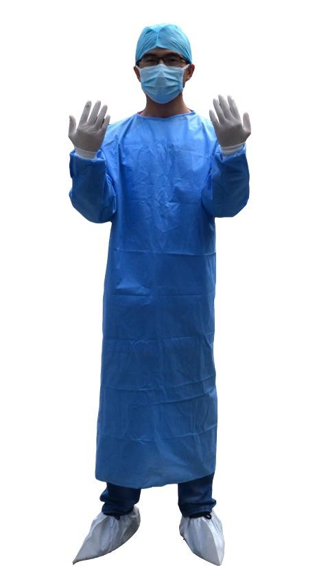 Elastic Cuff XL Disposable Plastic Gowns Operating Suit With Tie On