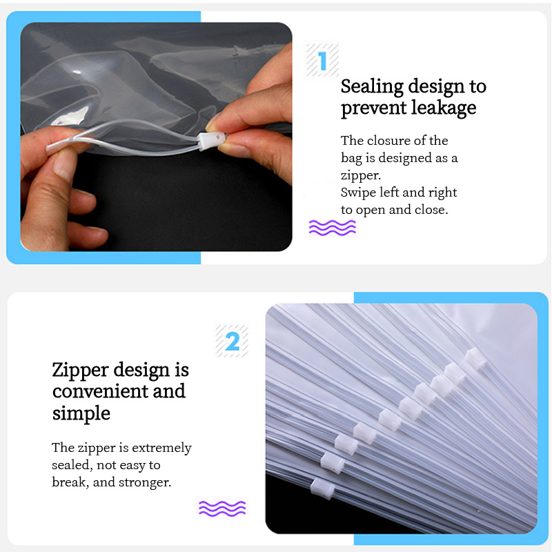 Frosted LOGO Custom Packaging Bags For Clothing PVC Transparent Zip Lock Pouch