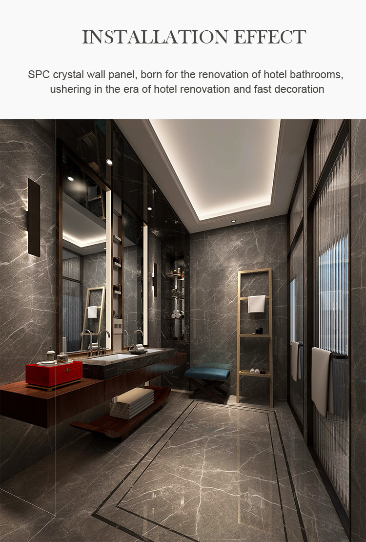 SPC Wall Panels 600*2440*4mm Moisture-Resistant Stone Plastic Siding Eco-Friendly Marble Modern Stone Crystal Panel