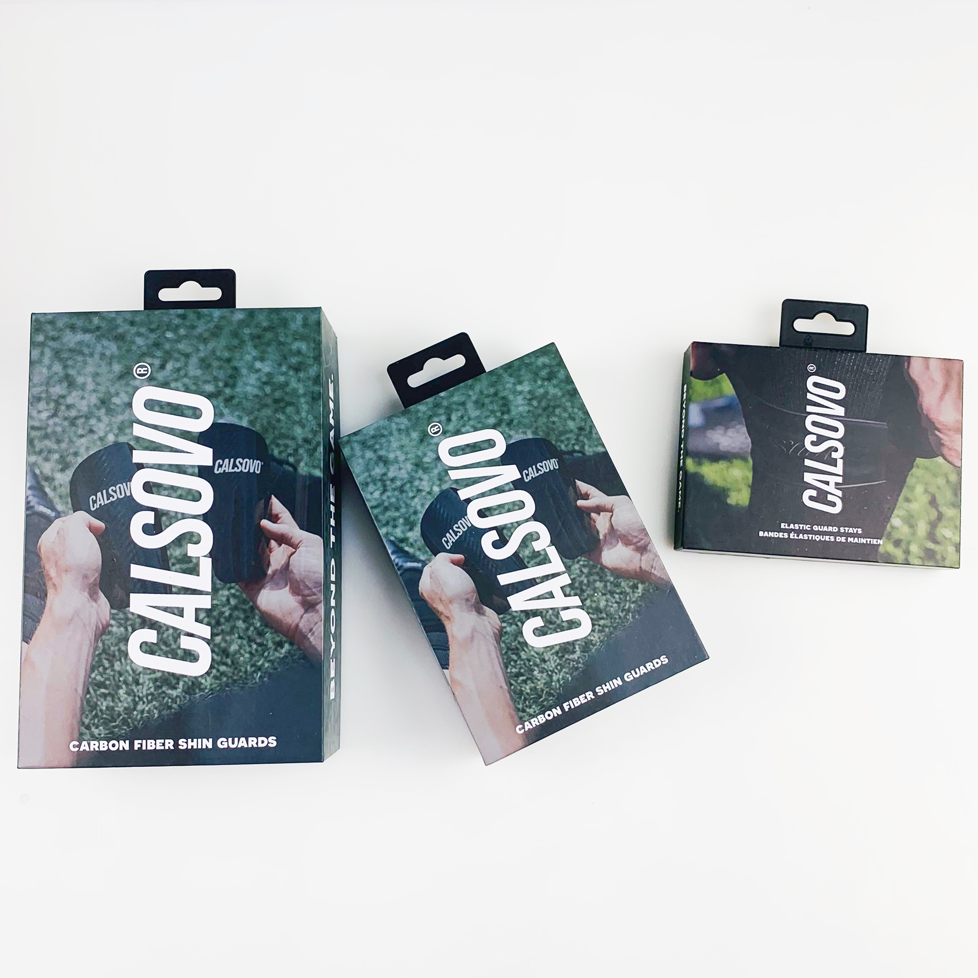 Custom Double printed Rigid Cardboard Packaging Sports Knee Pads Grip Sock Packaging Boxes with hooks