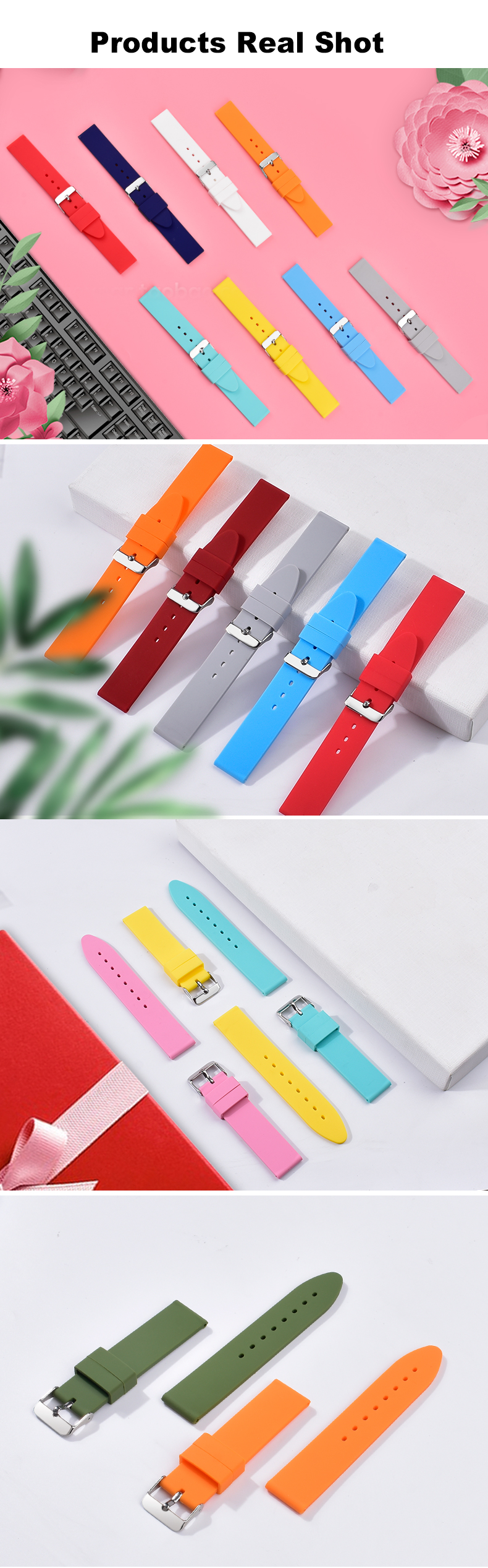 OEM Classical Quick Release Silicone Rubber Watch Strap 22mm