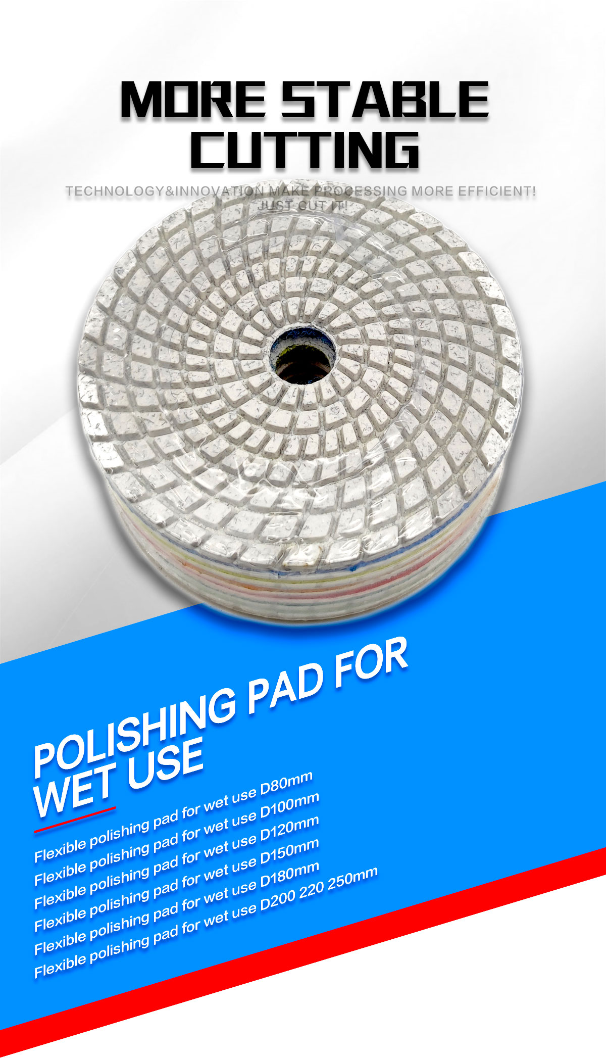 125mm Wet Polishing Pad for Polishing Granite Marble Stone Slab Resin Pads Advantage