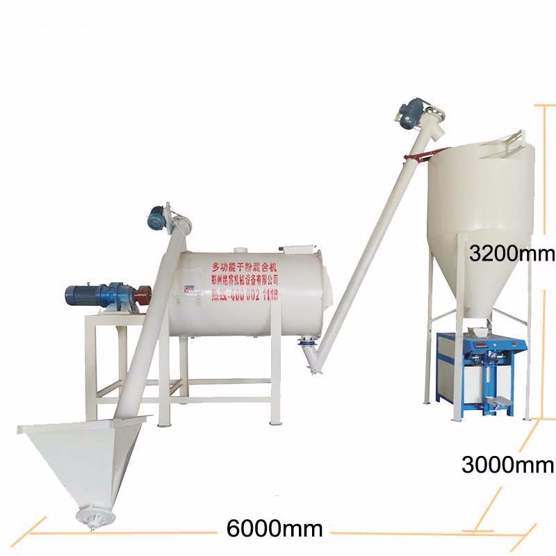 Dry Powder Mortar Production Line Wall Putty Skim Coat Sand Cement Mixer Ceramic Tile Adhesive Making Machine