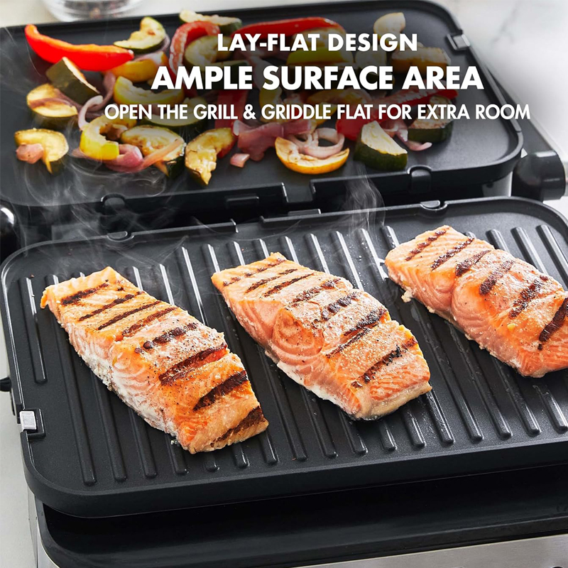 2000W Electric Digital Big Contact BBQ Smokeless Grill Home Cooking Appliance Detachable 4/6 Slice Panini Maker