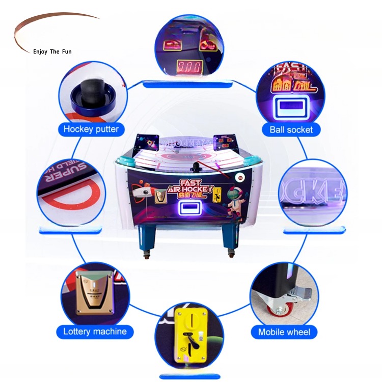 Indoor Sport Coin Operated Air Hockey Table Machine 220V Customized