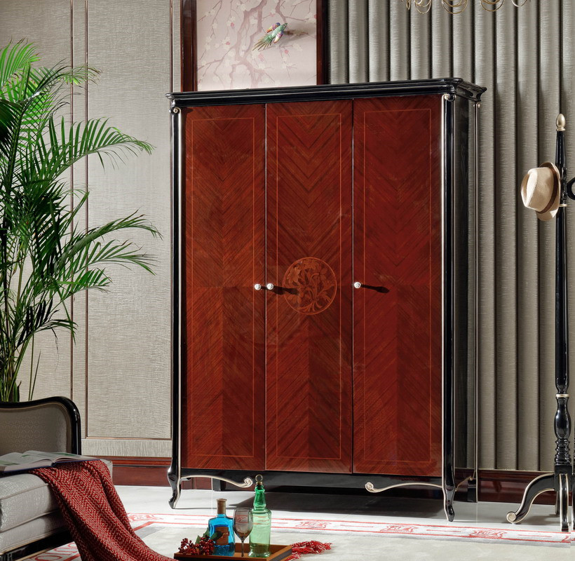 Bespoke Wardrobe closets for Villa house luxury furniture by Ebony wood in Glossy painting with Soft doors factory direc
