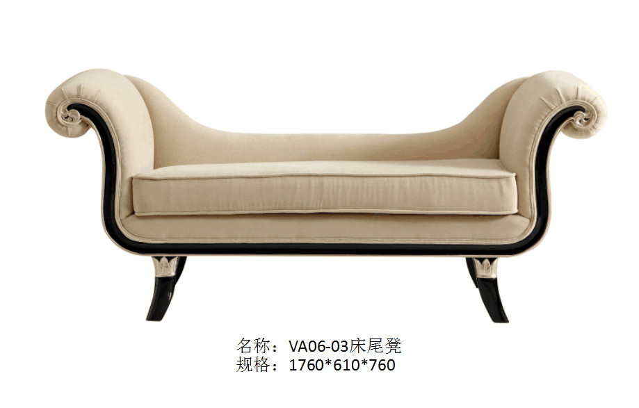 Luxury leather Sofa bench sofa for Villa house Bedroom furniture and living furniture