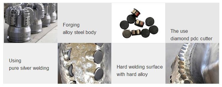 Carbide PDC Tricone Drill Bit 6 Blades / 6 Nozzles Forging Processing Type