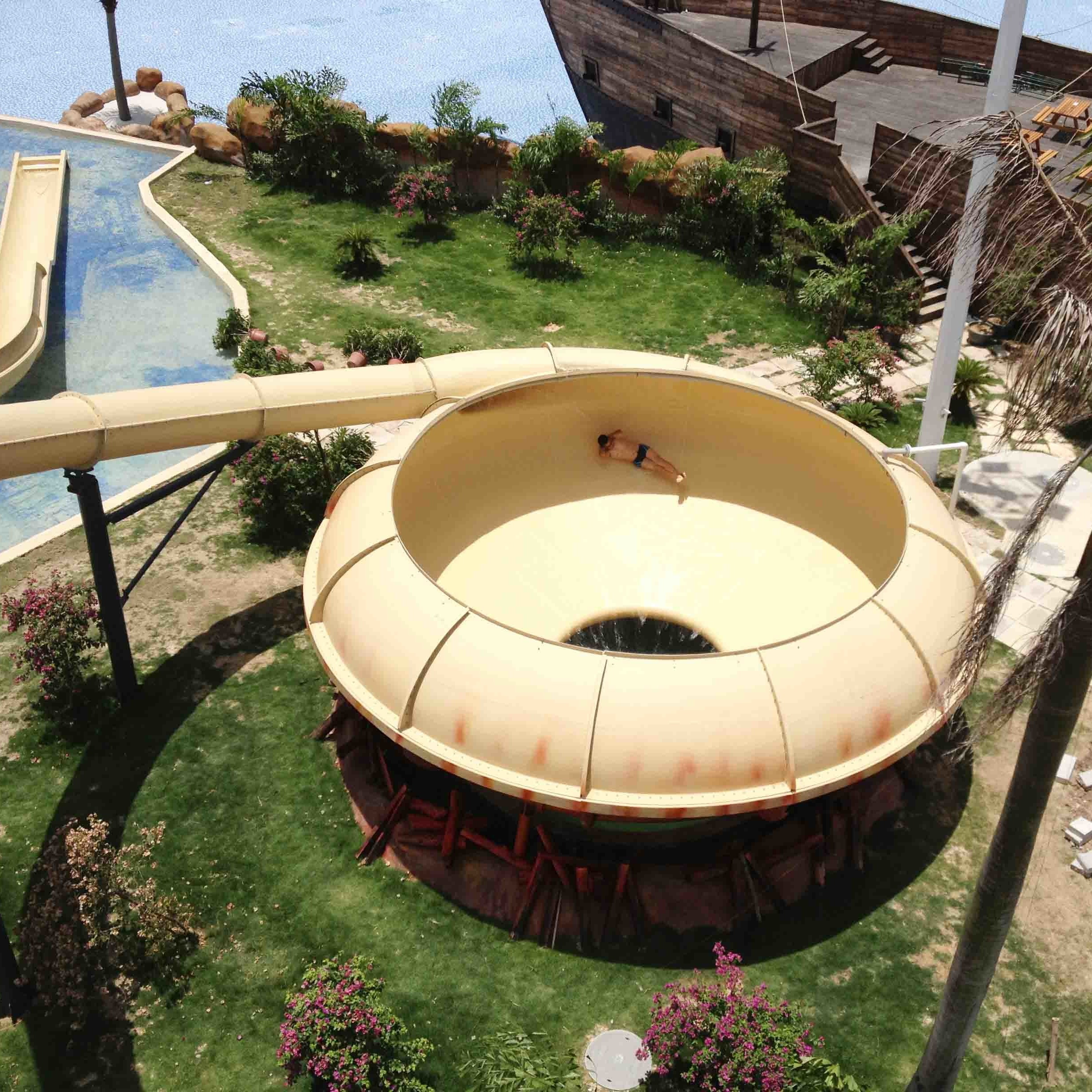 Space Bowl Water Slide Fiberglass Water Park Equipments for Adults Aqua Park