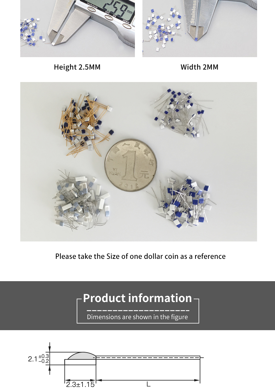 Temperature Sensor Thin Film Pt100 Element For RTD Class A