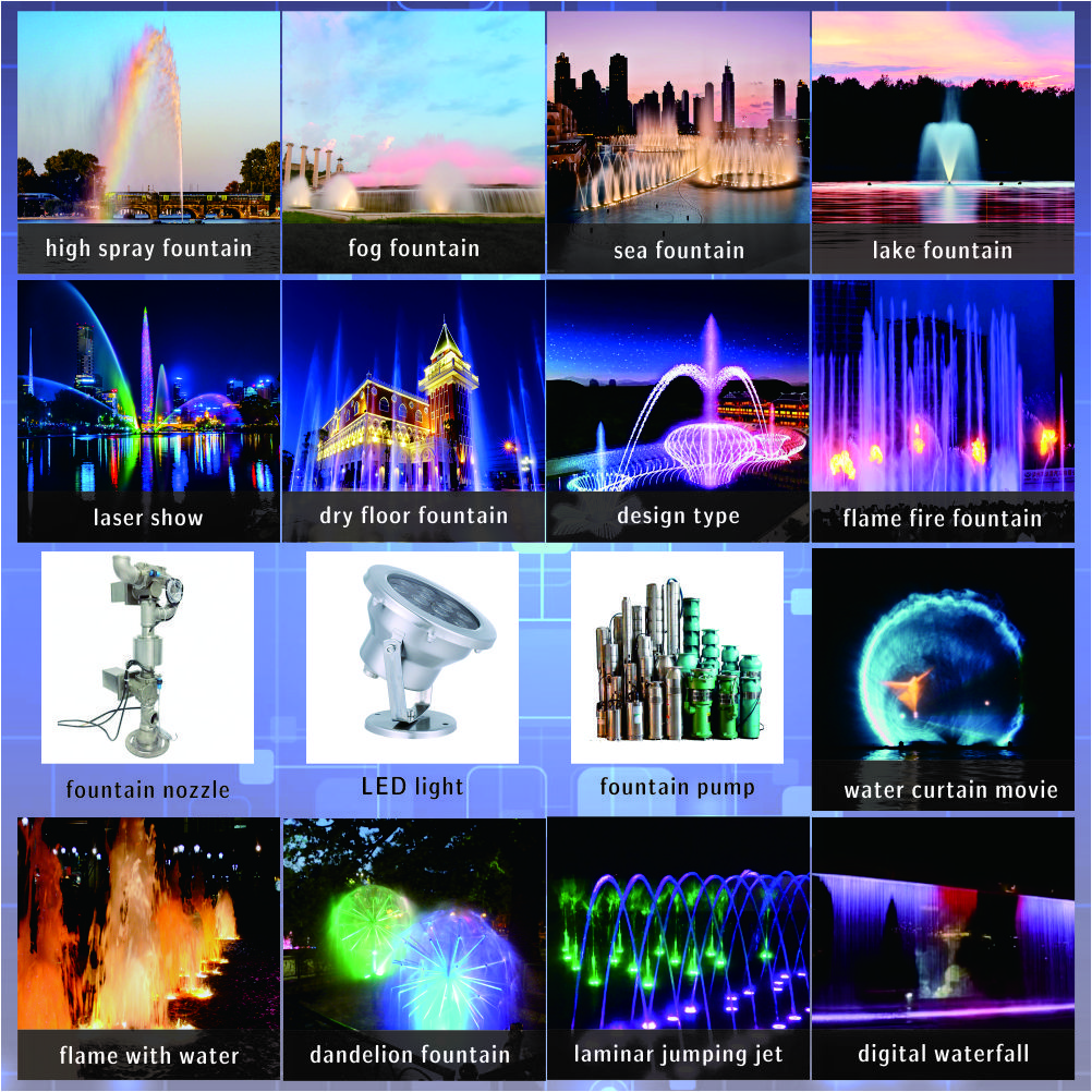 Fascinating Musical Water Fountain Project , Dancing Pool Fountain OEM Design
