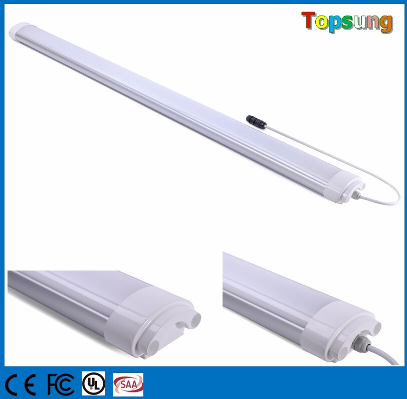 Ip65 5f 60w Aluminum alloy with PC cover waterproof tri-proof led linear light for office