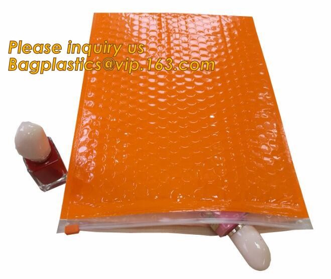 air mail metallic holographi rose gold bubble padded mailer / Zip lockkk bubble bag/ slider bubble bag,Holographic Factory