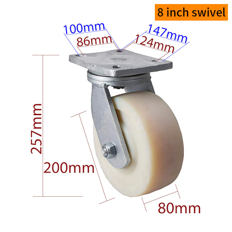 EDL Extra Heavy Duty 8 Inch Caster 1700kg Load for Industrial and Workshop Use 938-26