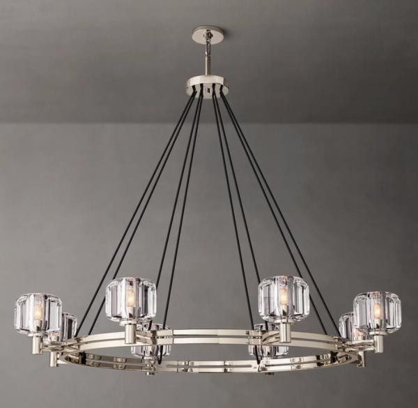 Nickel / Brass / Bronze Finish Custom Made Chandelier Ceiling Mount 48'' Diam 7'