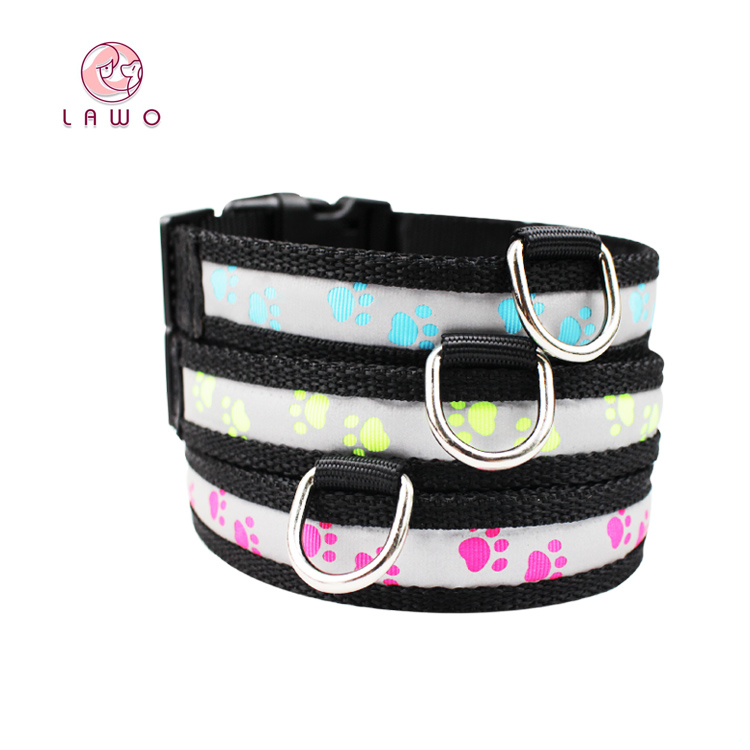 C903 New Custom Pet Product Adjustable Reflective Nylon Usb Led Dog Collar Rechargeable for Dogs Dog Sex