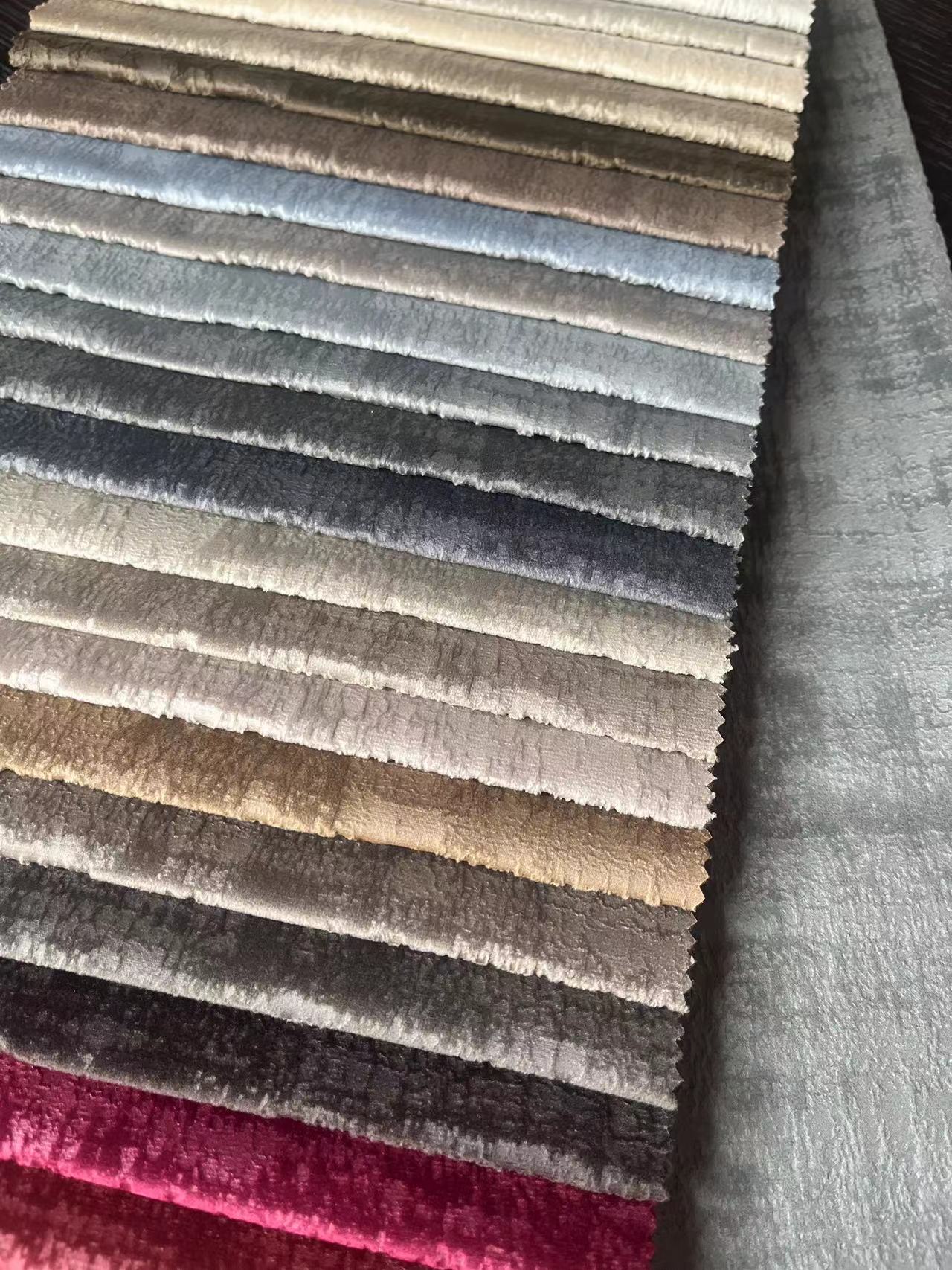 100% Polyester Luxury Curtain Fabric Bronzed Velvet Fabric For Home Decoration