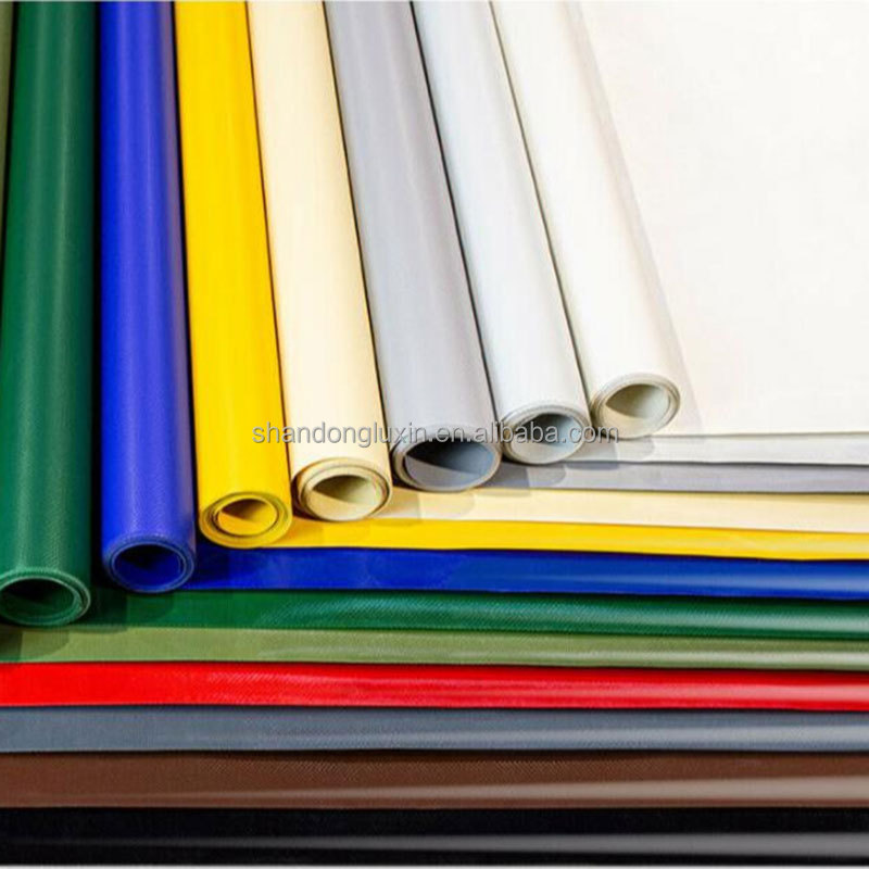Roof Covering 650gsm Heavy Duty Waterproof Vinyl Coated PVC PE Tarpaulin Material Fabric in Roll