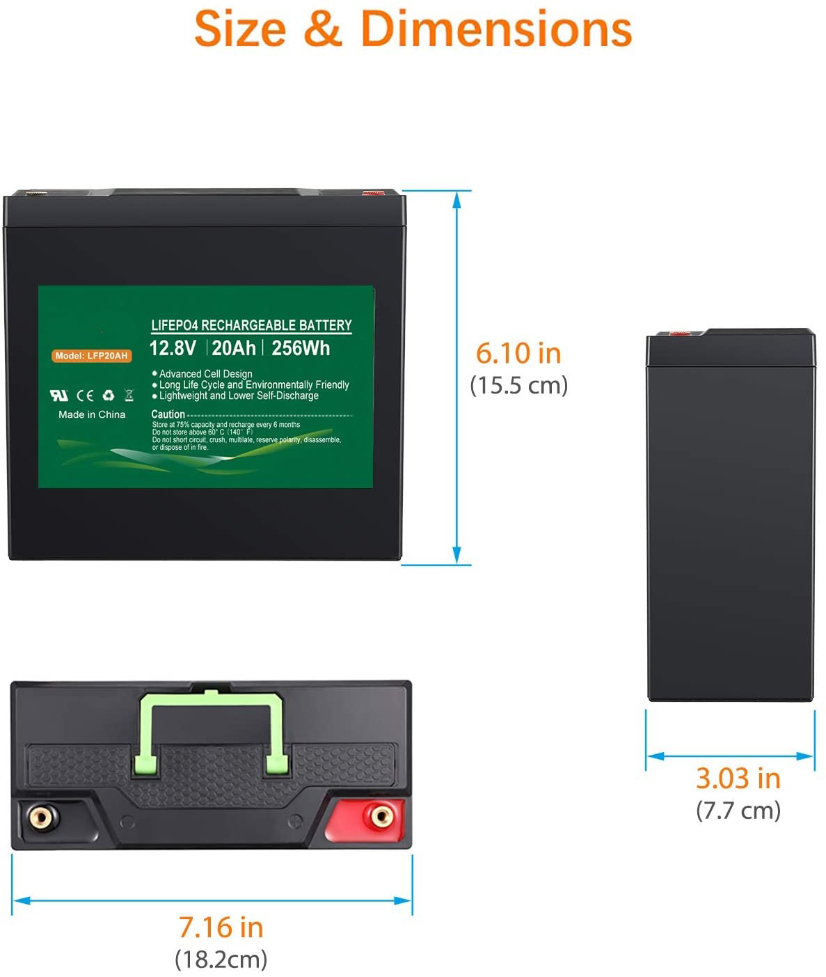LiFePO4 Lithium Phosphate Battery 20ah 12v Lithium Ion Battery Deep Cycle IP67