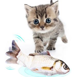USB Charging Plush Electric Flopping Cat Toy Fish Moving With Catnip