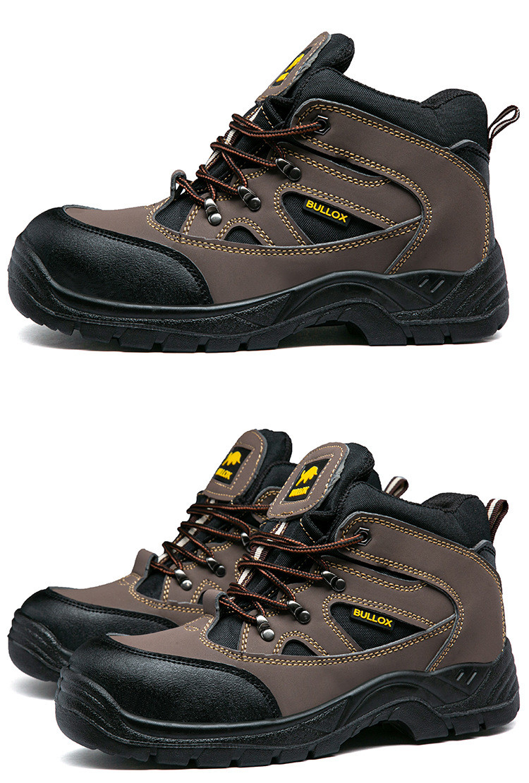Oxford Cloth Security Boots Men PU Injection Sole Steel Plate Anti Proof Work For Mens
