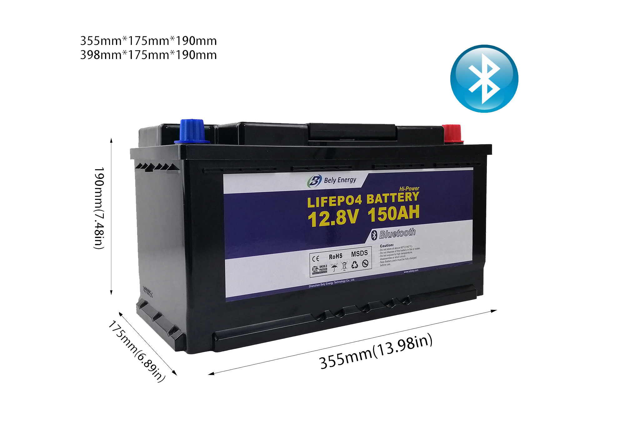 150Ah Bluetooth Lithium Battery Ul 1642 12v Lithium Battery With BMS