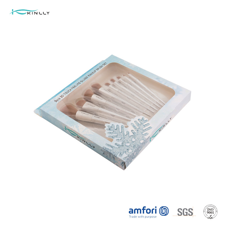 9pcs Makeup Brush Gift Set Plastic Handle Package Design Are Acceptable