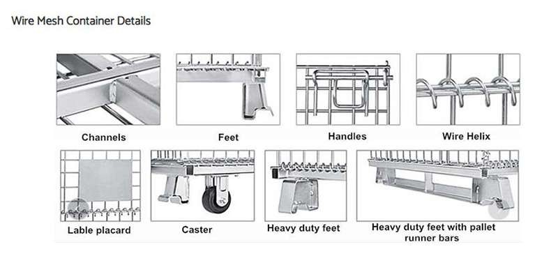 Heavy Duty 1000kg Warehouse Storage Cages CE Galvanized Wire