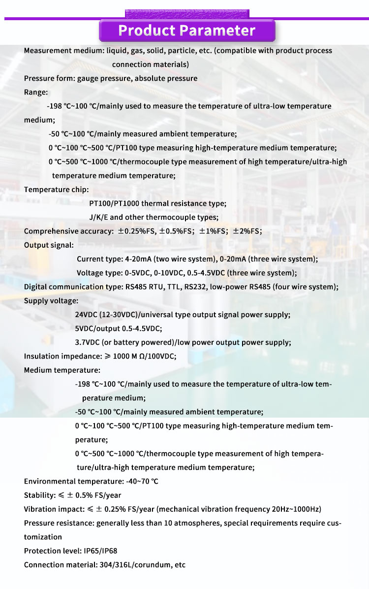 Customized UNIVO UBW400Y High Precision Range Probe Length Diameter Thread Specification Transmitter