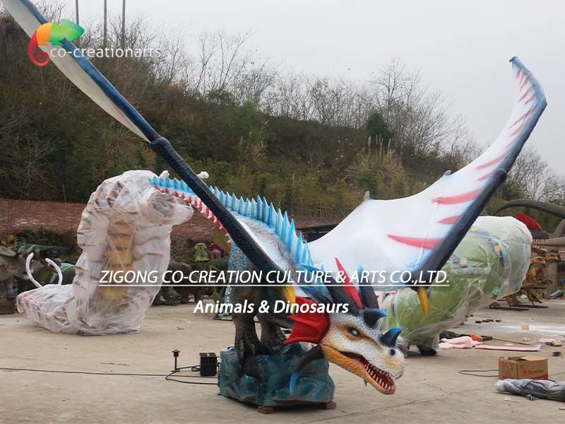 Simulation Color Animatronic Dragons Animatronic Model 5 Meters
