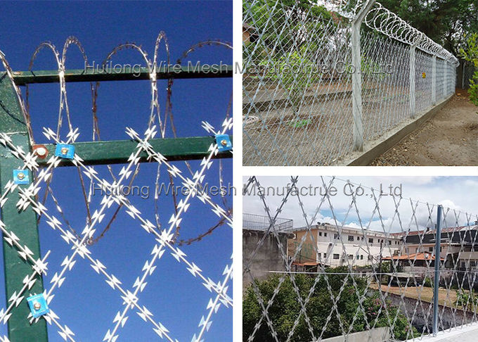 HUILONG Heavy Galvanized Razor Wire Fencing BTO 22 Flat Loop 1