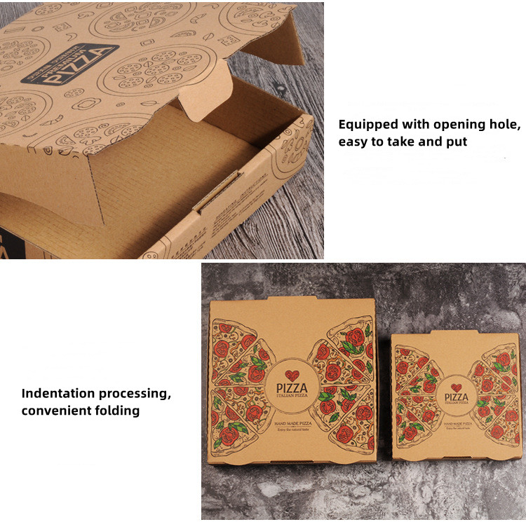 CMYK Offest Printing Corrugated Cardboard Pizza Delivery Box Packaging 15Inch