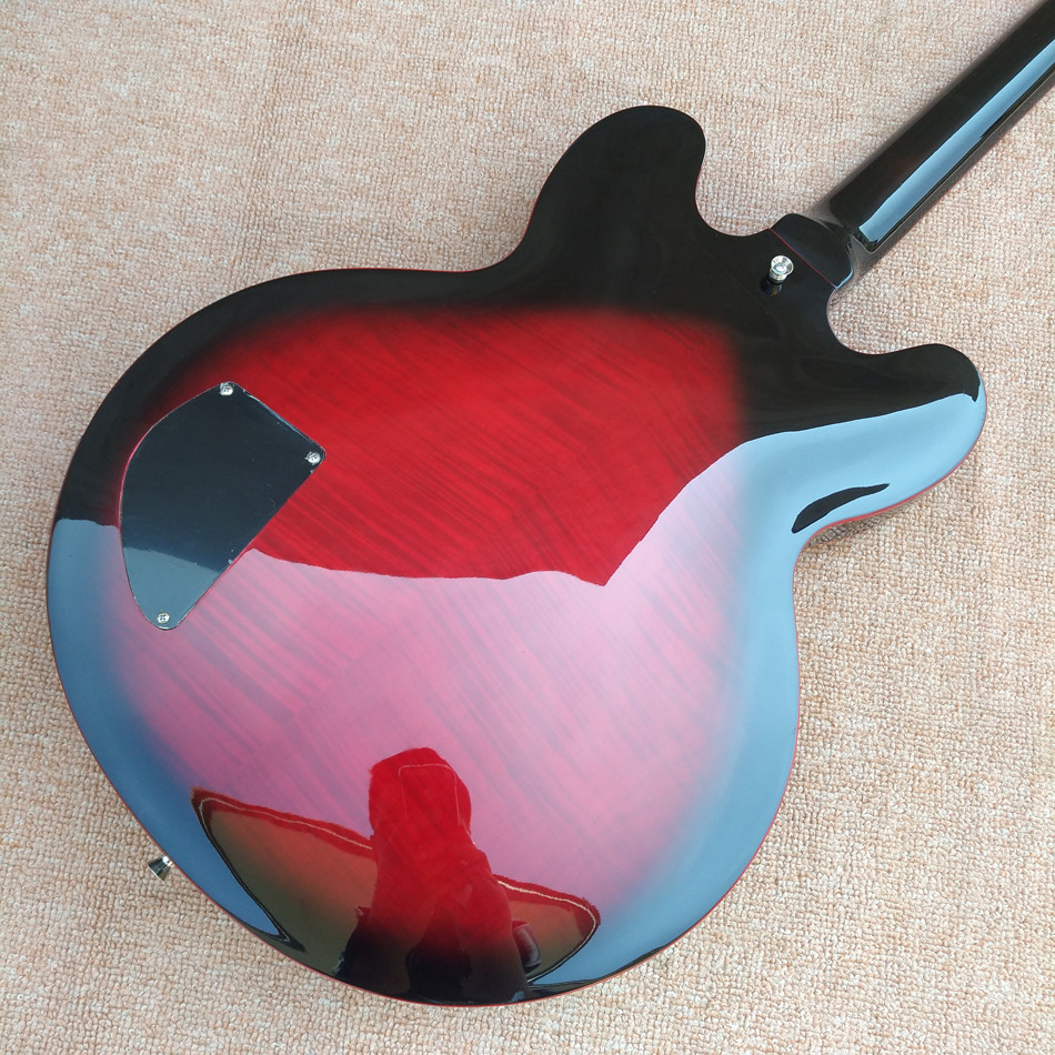 New high quality hollow body jazz 335 electric guitar, Maple top & back Dual tone output electric guitar, free shipping